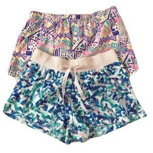 Lot of 2 Xhilaration Women's size Small Pull On Sleep Shorts Pink Blue